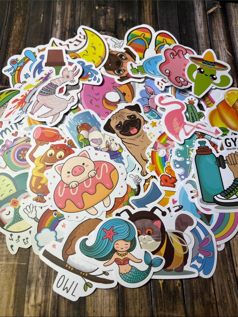5for$10 Cute Kid-Friendly Animal And Cheery Colorful Mixed Lot of 50 Stickers